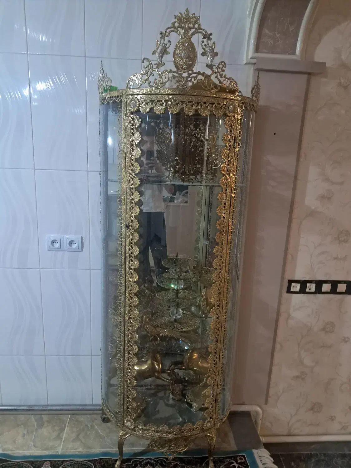 ساعت بورنجی وبوفه برنجی|بوفه، ویترین، کنسول|اهر, |دیوار