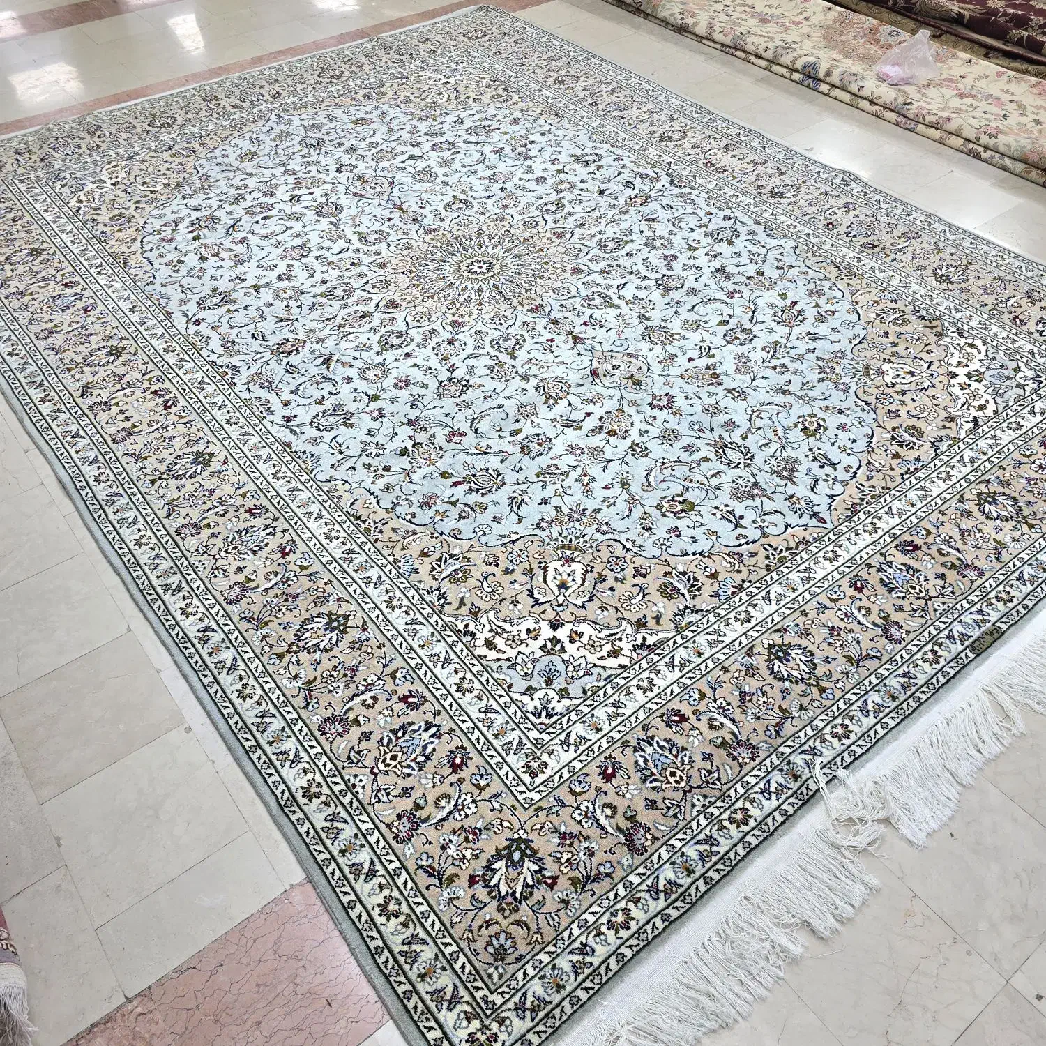 فرش دستباف کاشان/جفت ۱۲ متری/آبی‌درباری|فرش|تهران, ونک|دیوار