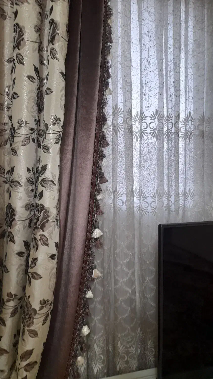 پرده توری با والان|پرده، رانر، رومیزی|تهران, نعمتآباد|دیوار