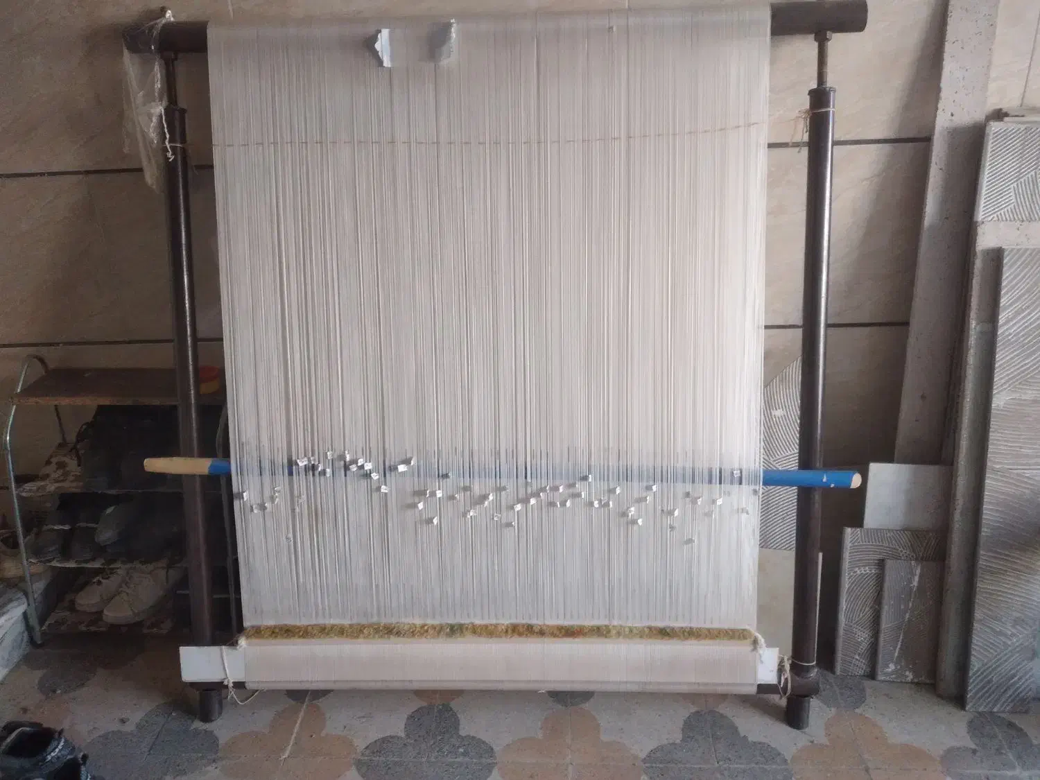 تابلوفرش نیمه کاره|تابلو فرش|بروجرد, |دیوار