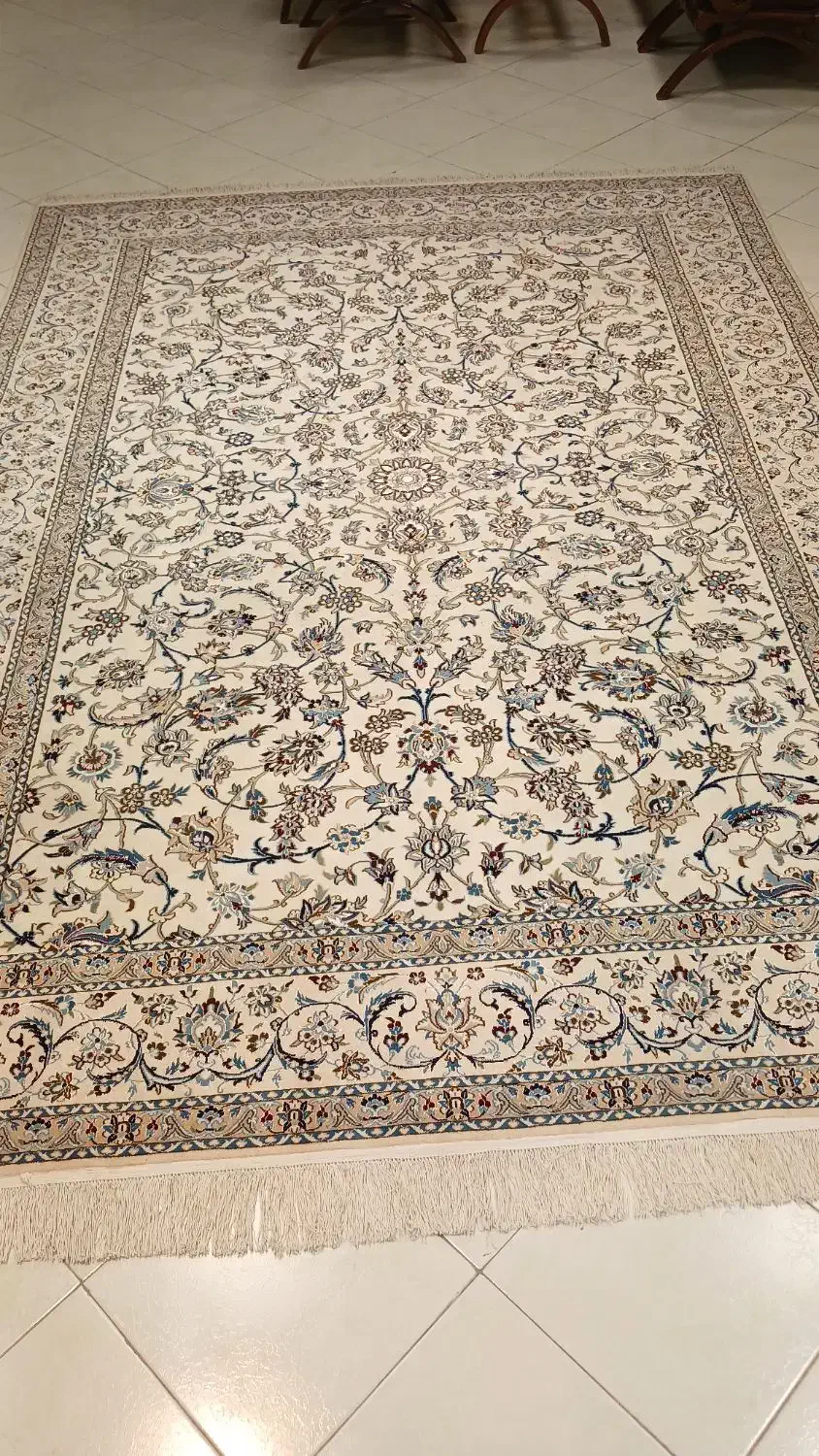 جفت 9 متری نائین اصل نقشه افشان دست بافت|فرش|اصفهان, نقش جهان|دیوار