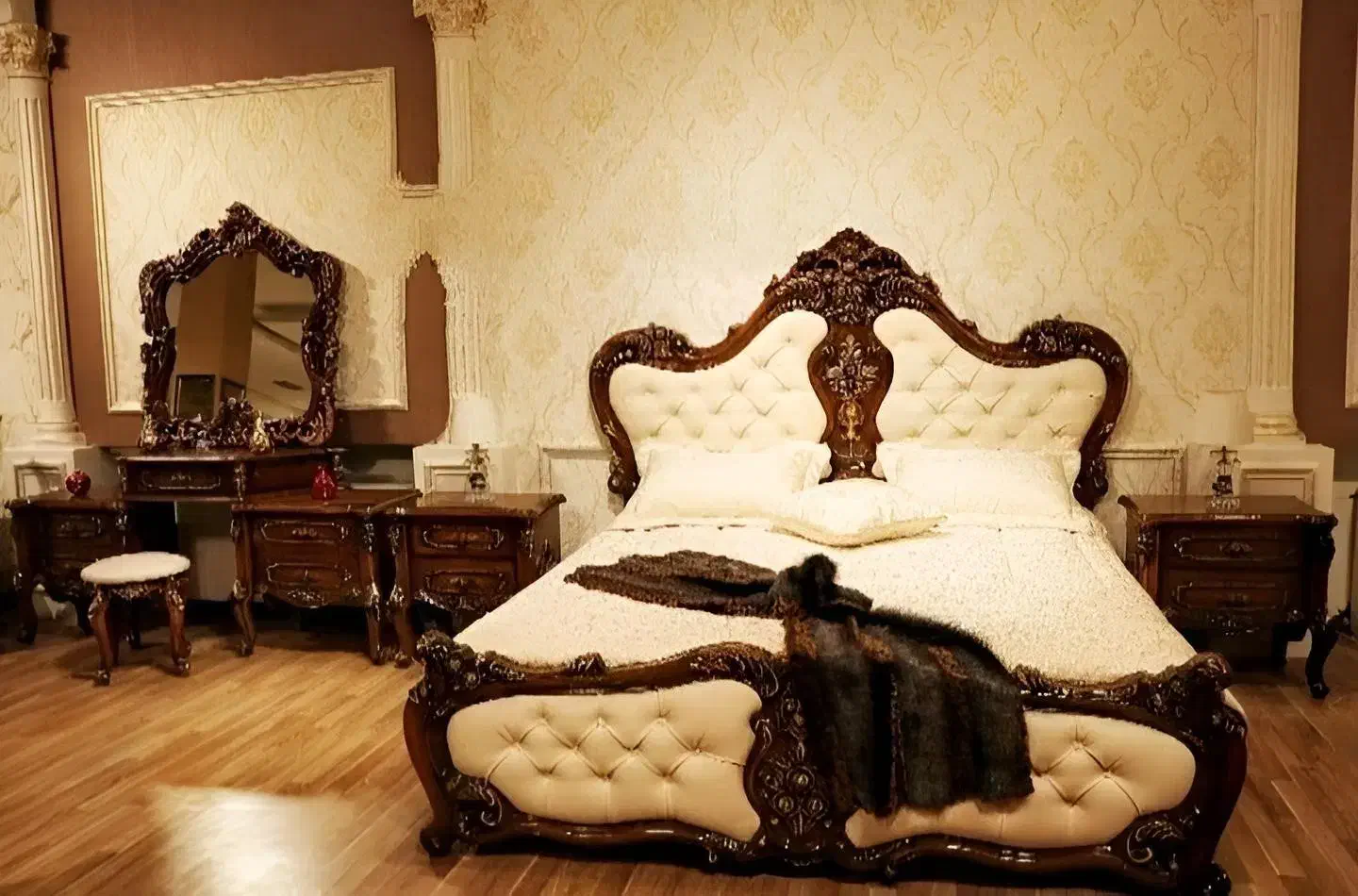 سرویس تخت خواب دونفره مدل فندی شرکتی(تولید کننده)|تخت و سرویس خواب|تهران, شهرک طالقانی|دیوار