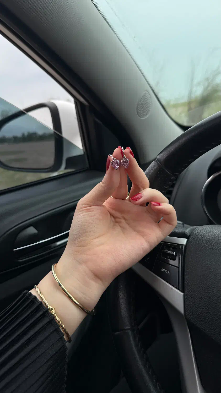 گوشواره استیل دخترونه صورتی|بدلیجات|رودسر, |دیوار