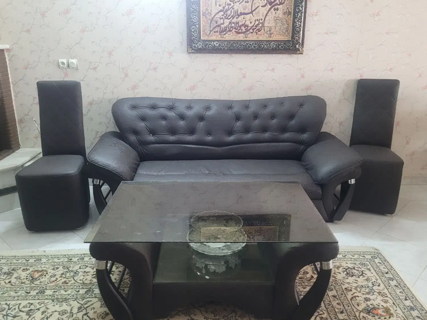 راحتی چرمی|مبلمان خانگی و میز عسلی|قزوین, |دیوار