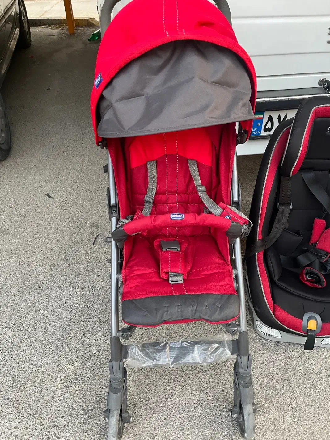 کالسکه عصایی چیکو و صندلی غذا در حد نو|کالسکه و لوازم جانبی|جم, |دیوار