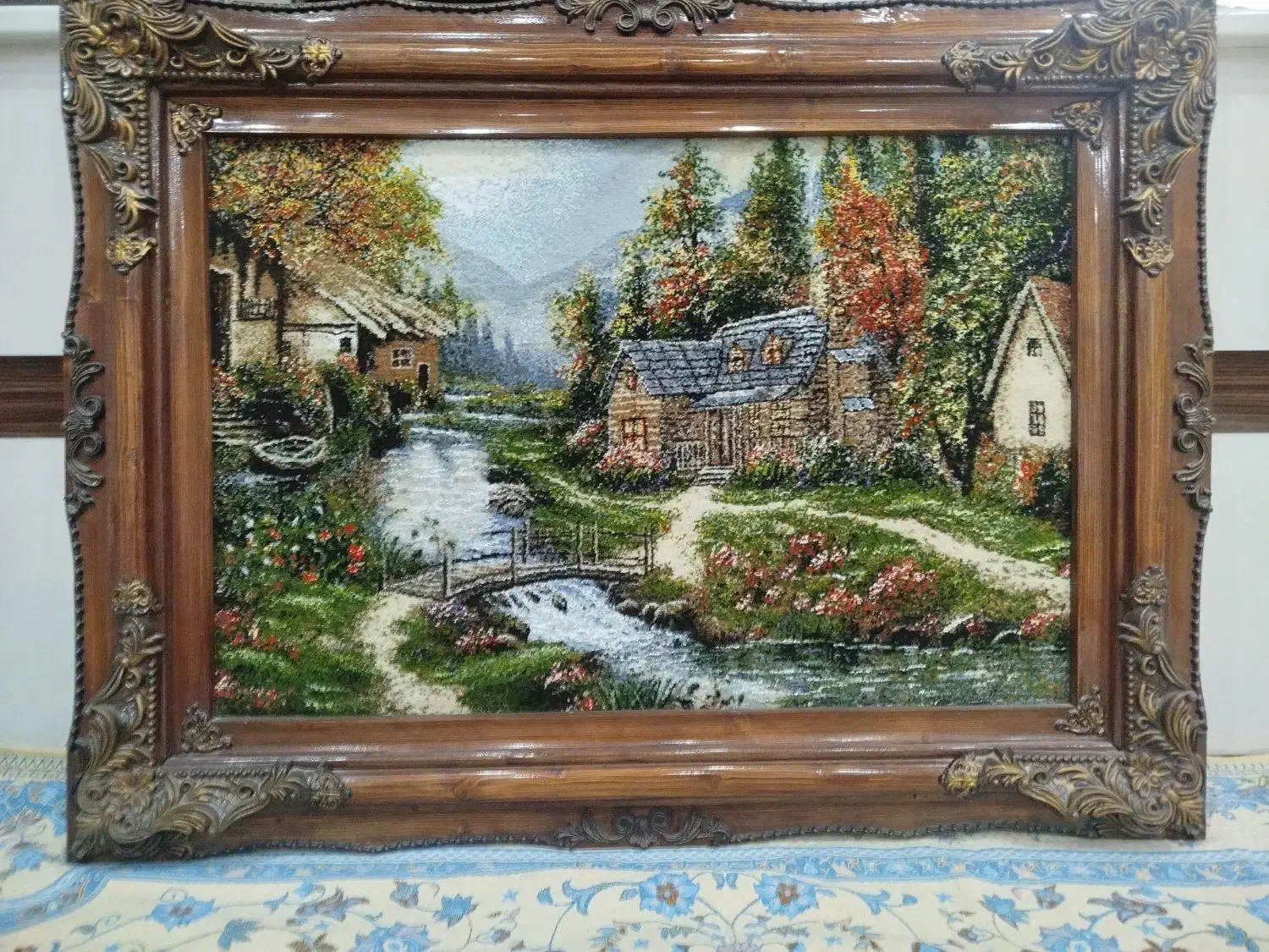 تابلو فرش دستباف طرح کلبه|تابلو فرش|مشگین شهر, |دیوار