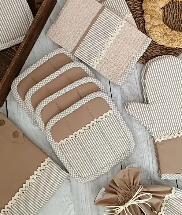 سفارش دوخت سرویس آشپزخانه عروس|سفره، حوله، دستمال آشپزخانه|کاشان, فاز ۱ ناجی آباد|دیوار