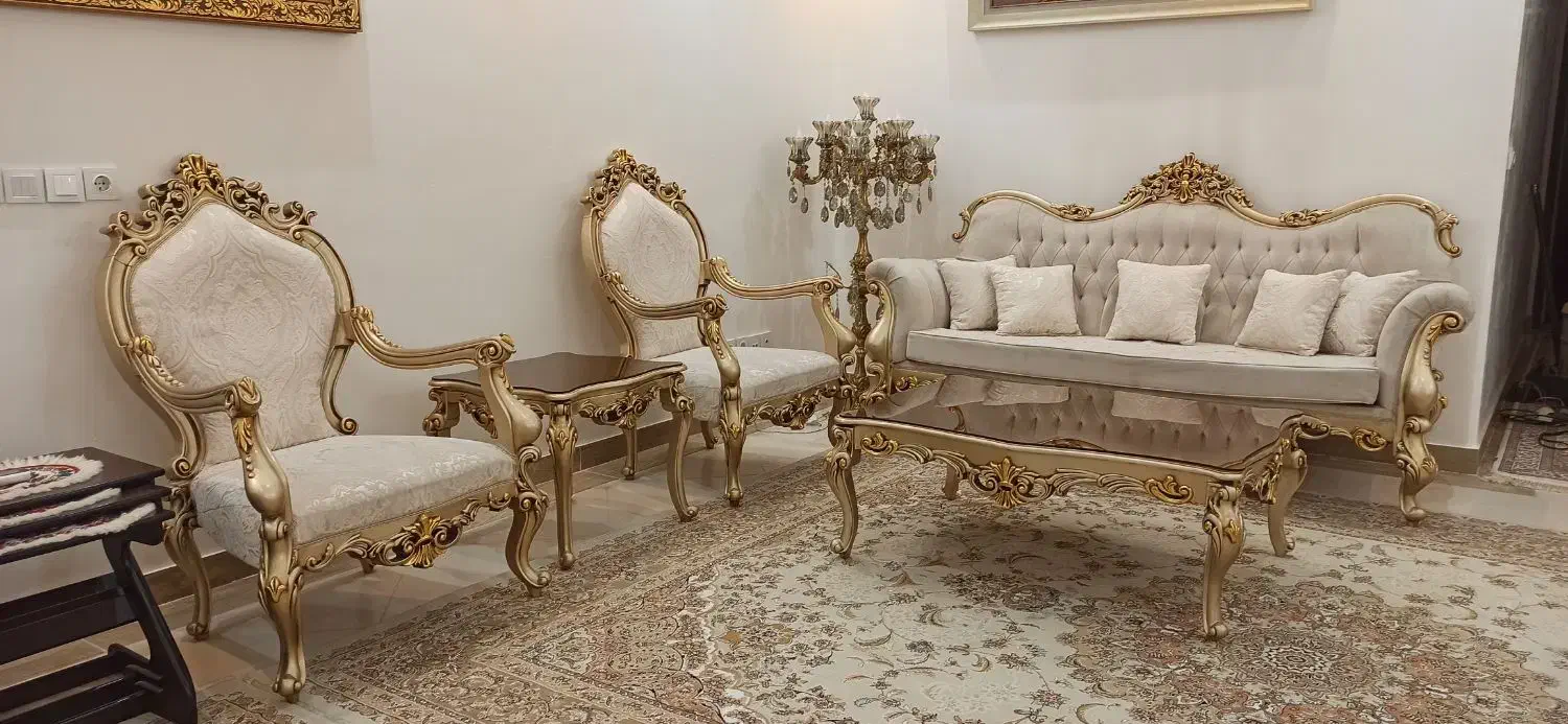 مبلمان استیل ۷ نفره و ناهار خوری ۸ نفره|مبلمان خانگی و میز عسلی|قم, شهرک قدس|دیوار