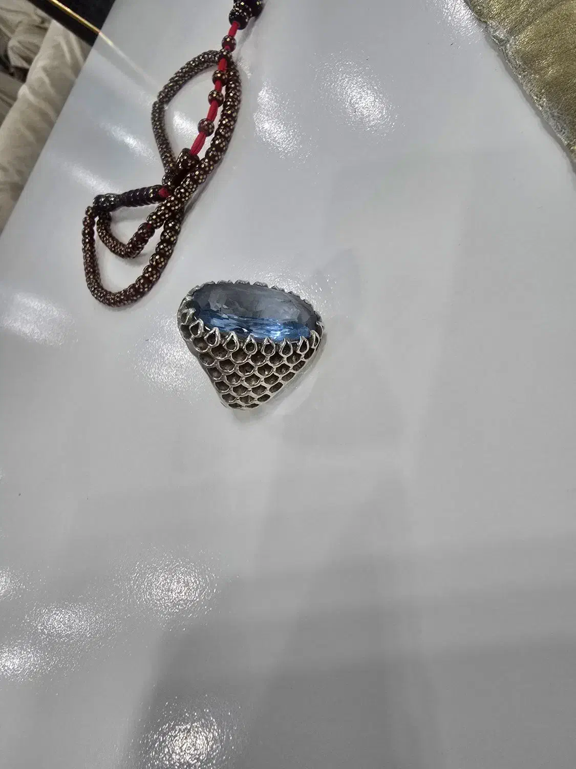 انگشتر طرح فدیوم پولکی نگین توپاز|جواهرات|تبریز, |دیوار