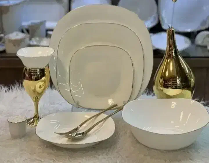 سرویس 6 نفره آرکوپال مربعی لب طلا آکبند|ظروف سرو و پذیرایی|کرمانشاه, |دیوار