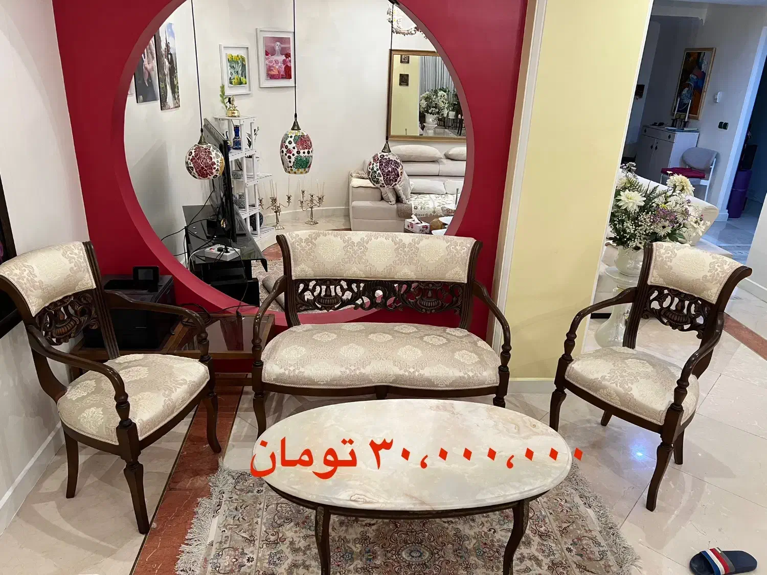 ست مبلمان با میزناهارخوری|مبلمان خانگی و میز عسلی|تهران,  امام زاده قاسم (نیاوران)|دیوار