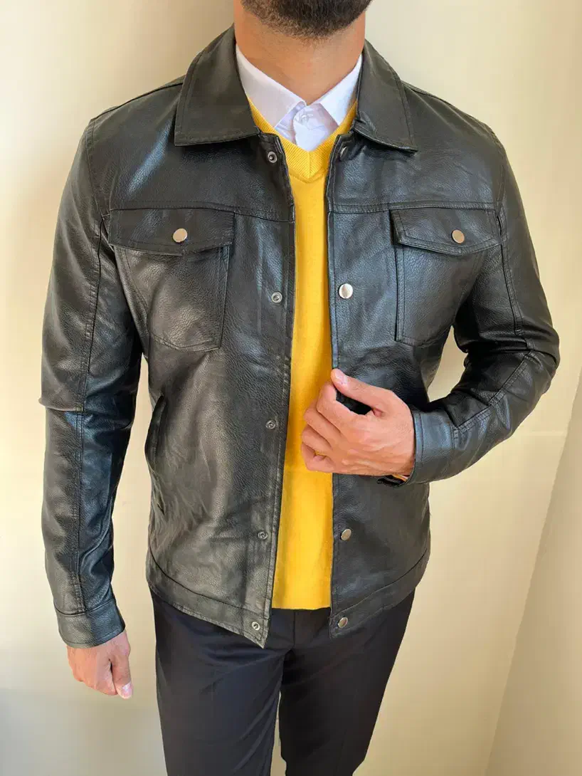 کاپشن چرم جلو دکمه|لباس|تبریز, |دیوار