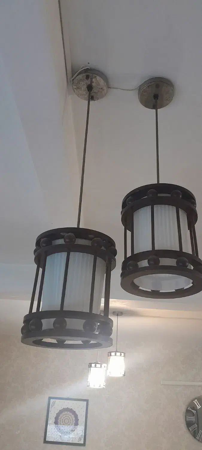 لوستر چوبی سالم|لوستر و چراغ آویز|بندر ماهشهر, |دیوار