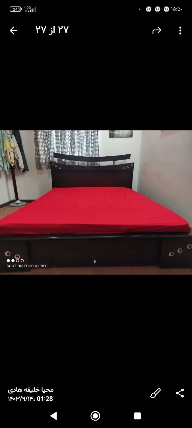 تخت دو نفره در حد نو بدون تشک|تخت و سرویس خواب|برخوار, |دیوار