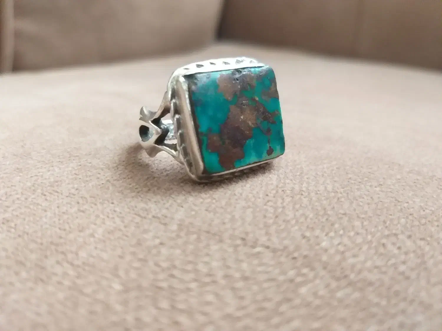 انگشتر نقره عیار بالا فیروزه نیشابوری|جواهرات|شوشتر, |دیوار