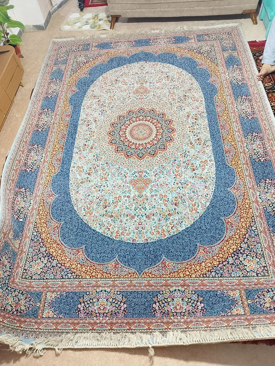 قالی دوقلو۱۵۰۰شانه تراکم۴۵۰۰کاشان|فرش|کرج, خرمدشت|دیوار