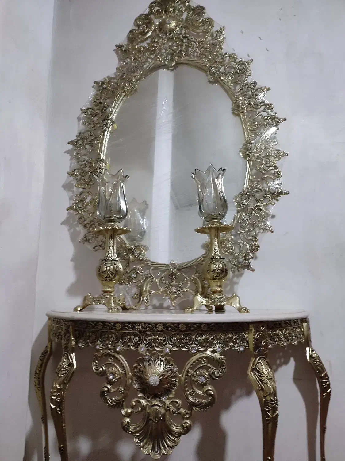 اینه شمعدان بسیار زیبا|آینه|ملایر, |دیوار