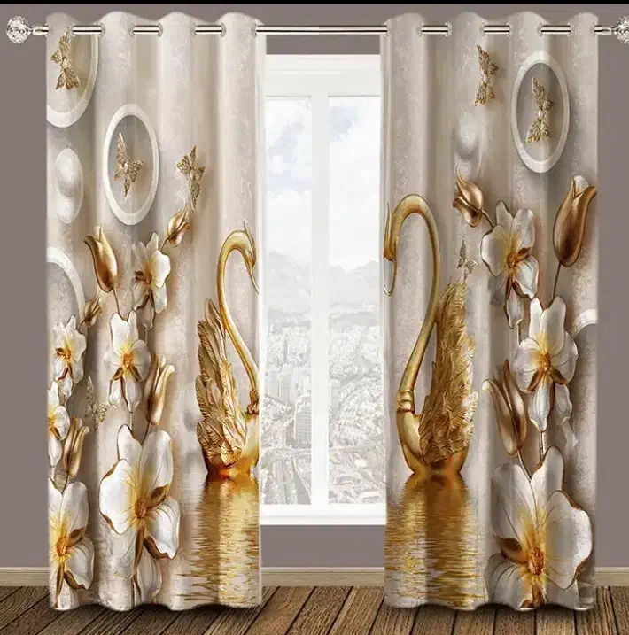 پرده پانچ چاپی ۲۸۰ در ۱۴۰(عرض هر پرده)نو دو عددی|پرده، رانر، رومیزی|ملارد, |دیوار