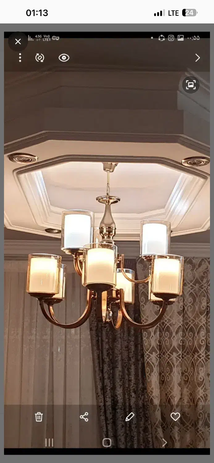 لوستر ۶ شعله|لوستر و چراغ آویز|اندیشه, اندیشه فاز ۱|دیوار