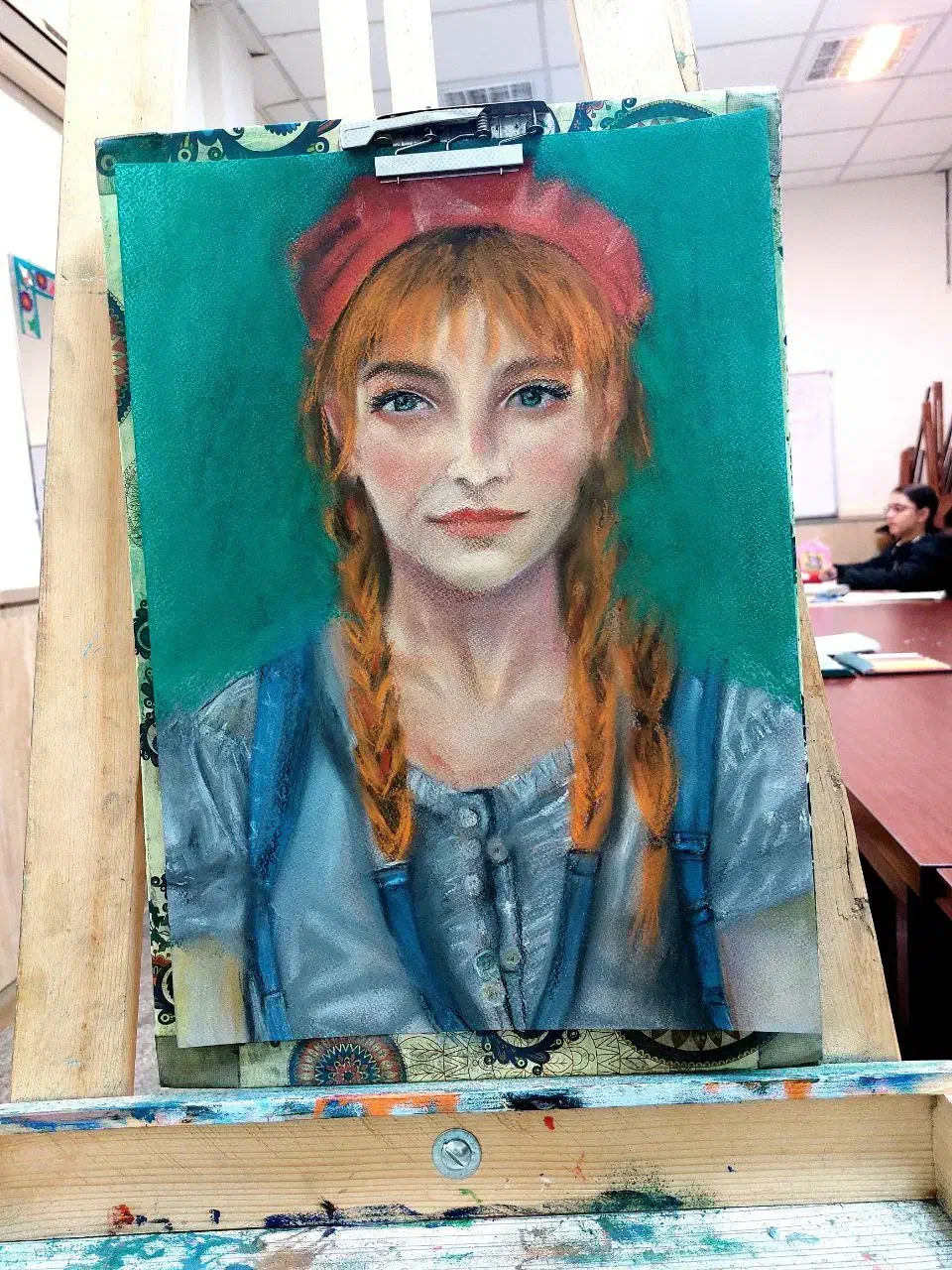 فروش تابلو چهره پاستل گچی ۳۵ * ۴۵ با قاب سفید|تابلو، نقاشی، عکس|تهران, سازمان آب|دیوار