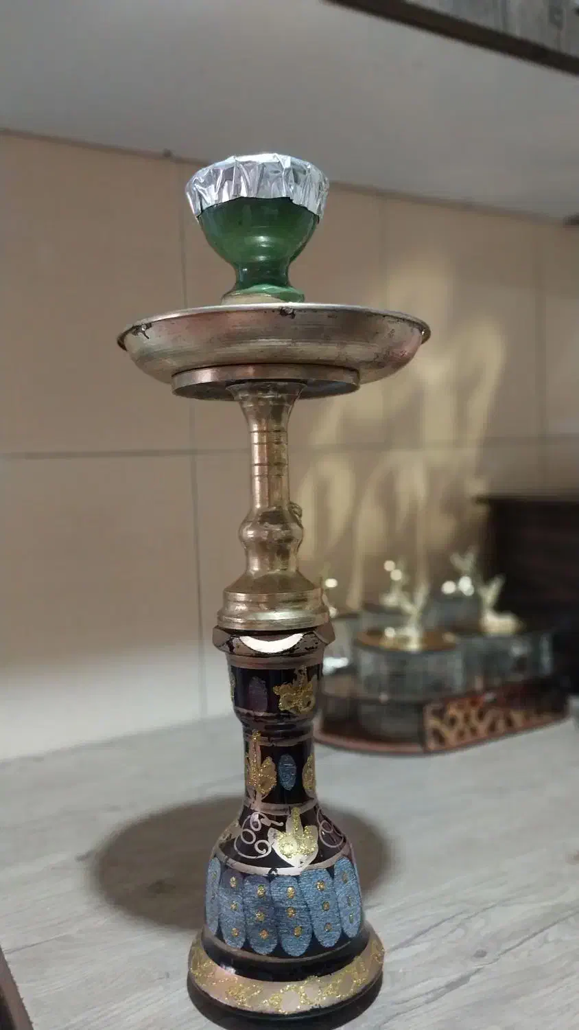 قلیون برنجی وچوبی|کلکسیون و سرگرمی|پرند, فاز ۶|دیوار