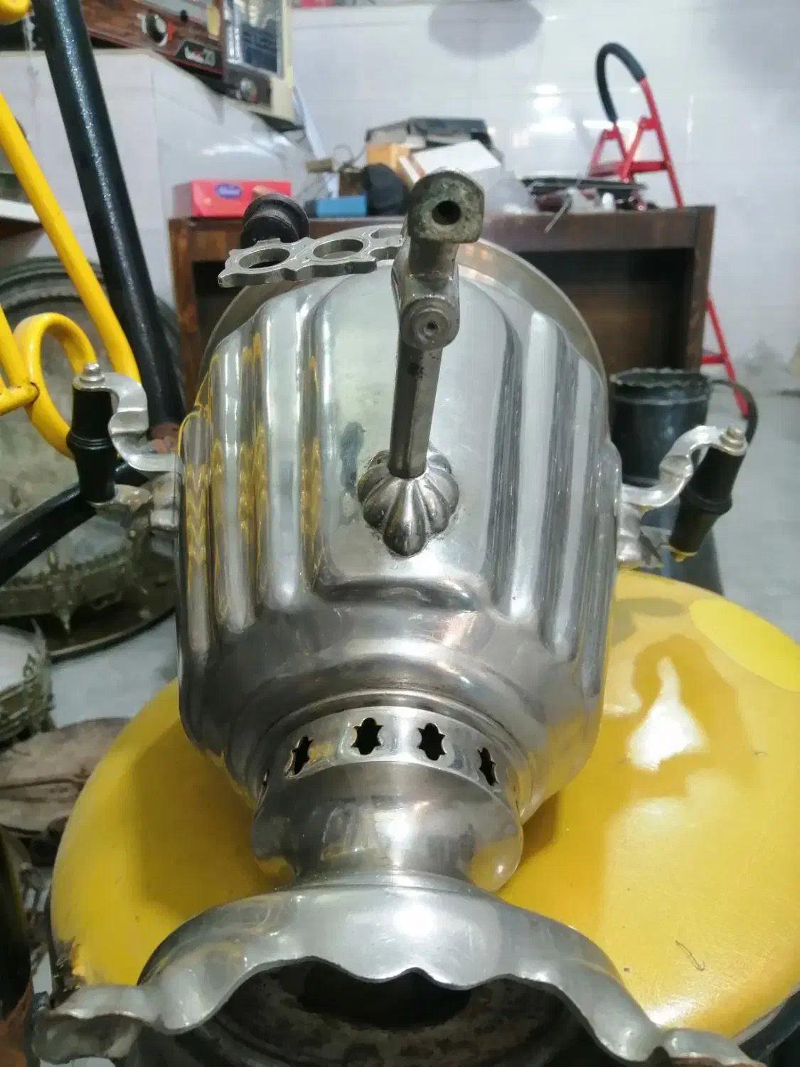 سماور روسی زغالی بکر آب کروم|سماور، چایساز، قهوهساز|نهاوند, |دیوار