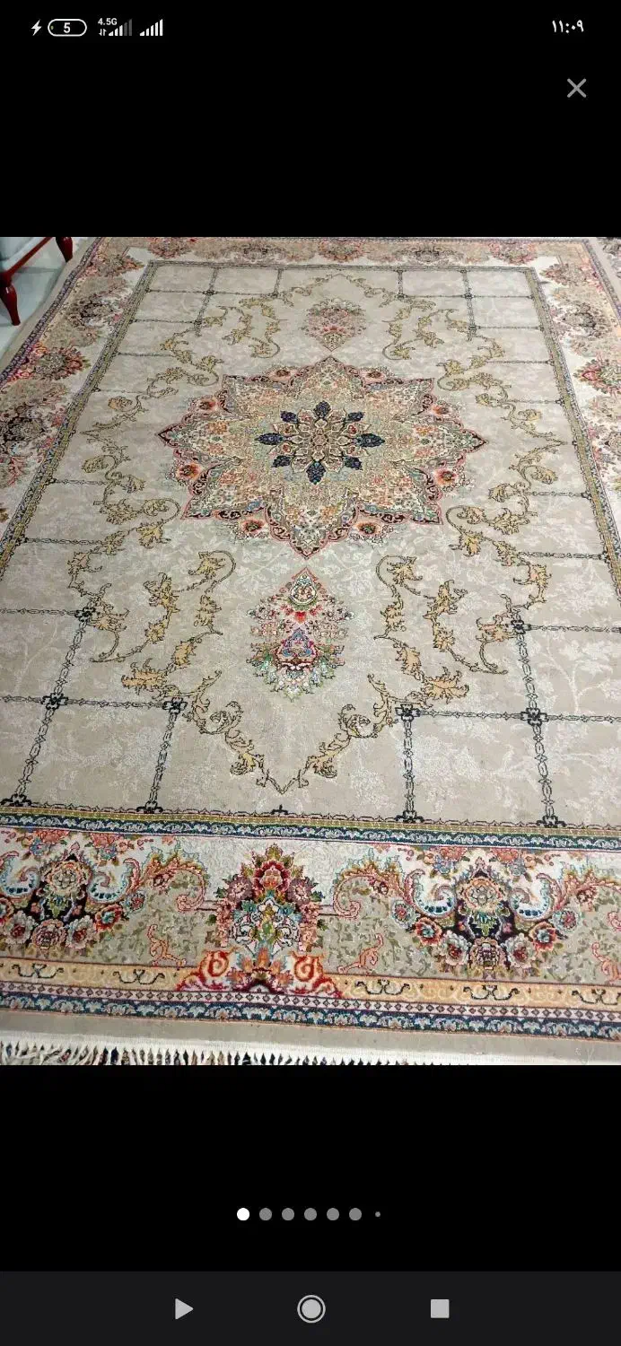 فرش ۹ متری ماشینی ابریشم ۷۰۰ شونه|فرش|تبریز, |دیوار