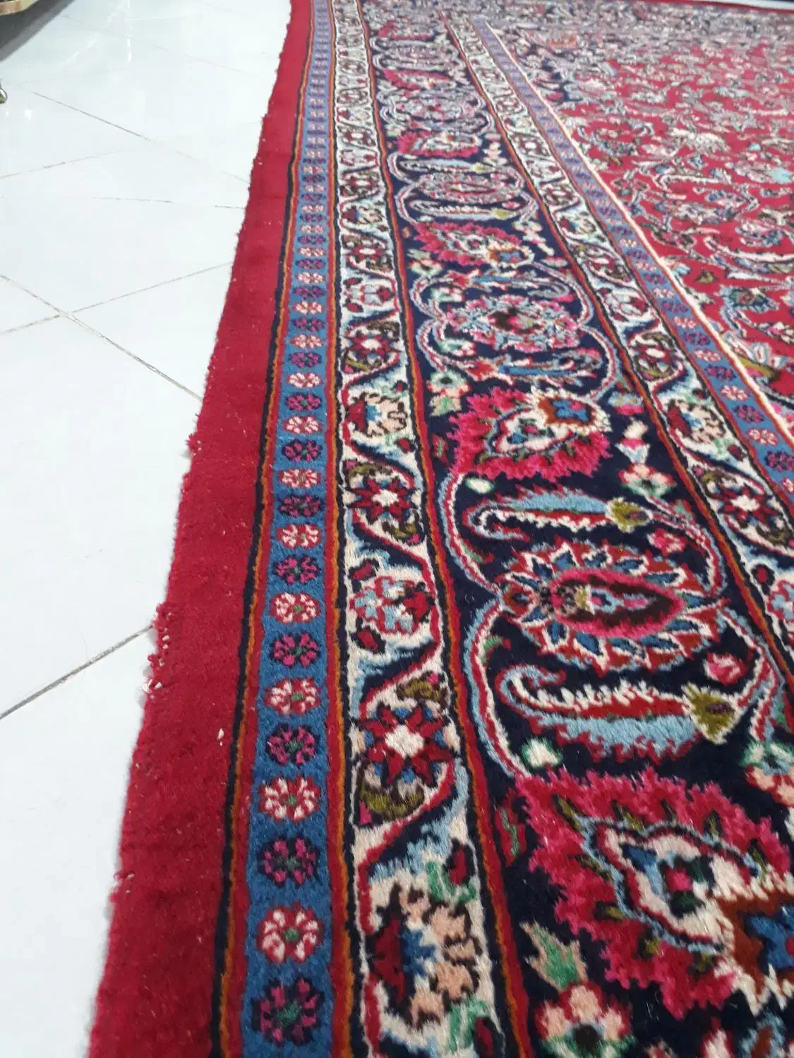 جفت قالی دستبافت ۹متری|فرش|کرمان, |دیوار