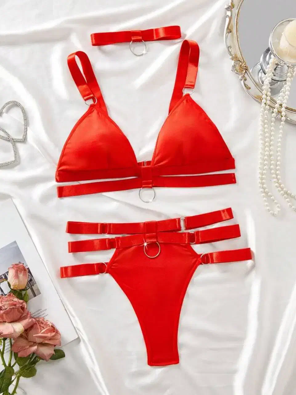 ست شورت و سوتین هارنسی همراه با گردنبند چوکر|لباس|اهواز, نادری|دیوار