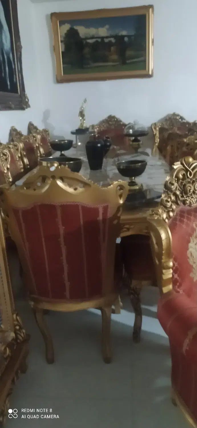 مبلمان استیل سلطنتی هفت نفره با ناهار خوری ۱۲ نفره|مبلمان خانگی و میز عسلی|اهواز, اسماعیلیه|دیوار