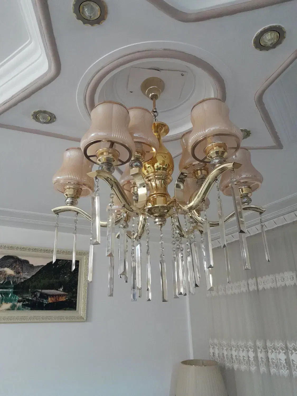 لوستر نووزیبا9شاخه|لوستر و چراغ آویز|الوند, |دیوار