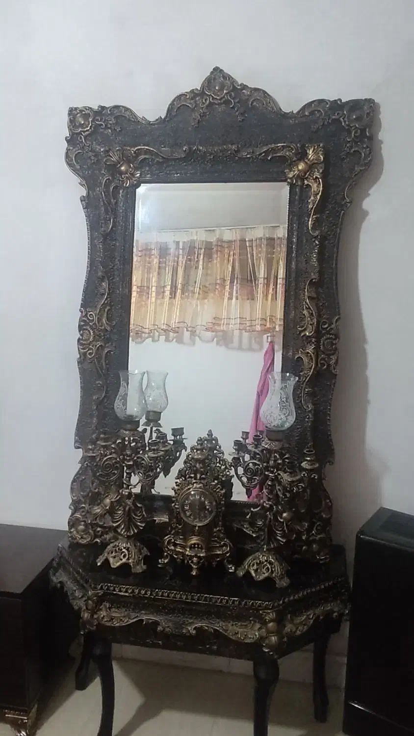 آیینه و شمعدان|صنایع دستی و سایر لوازم تزئینی|ازنا, |دیوار