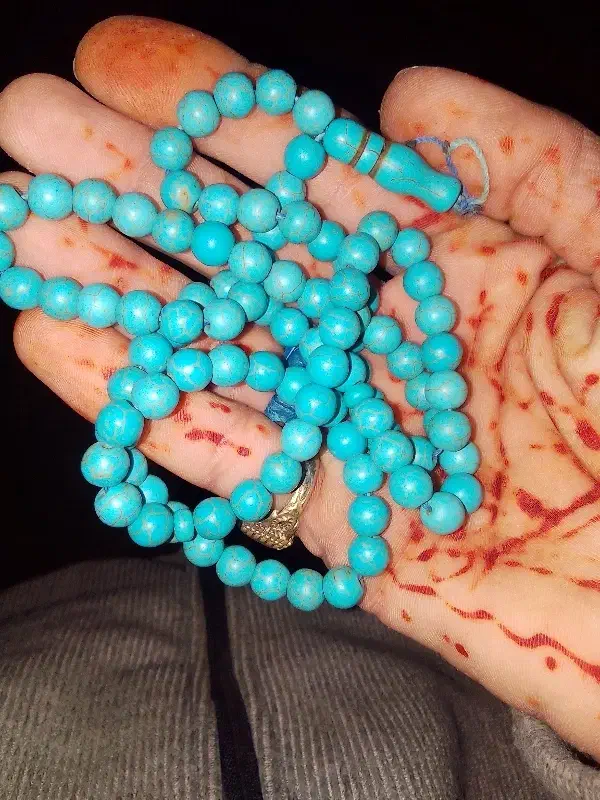 تسبیح۱۰۱تایی فیروزه ای آکومدل D89 ویک انگشتر اطیقه|زیورآلات و اکسسوری|خاش, |دیوار