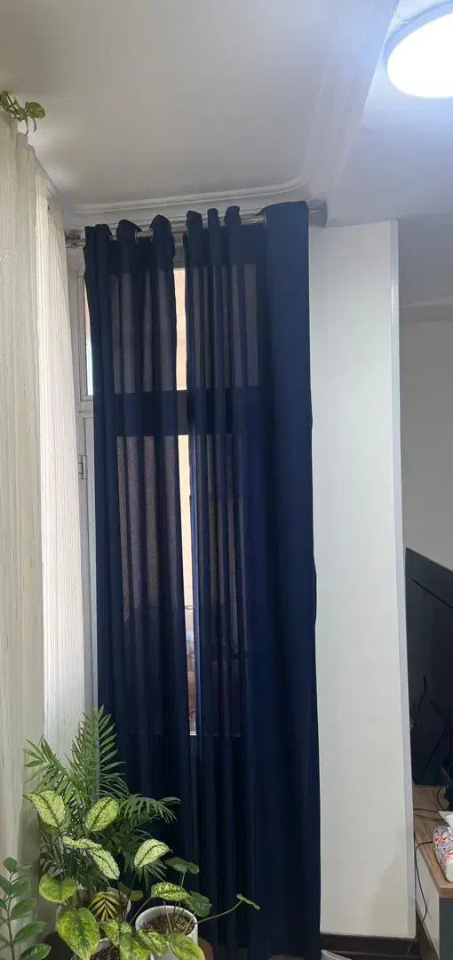 پرده سورمه ای رنگ|پرده، رانر، رومیزی|بندرعباس, |دیوار