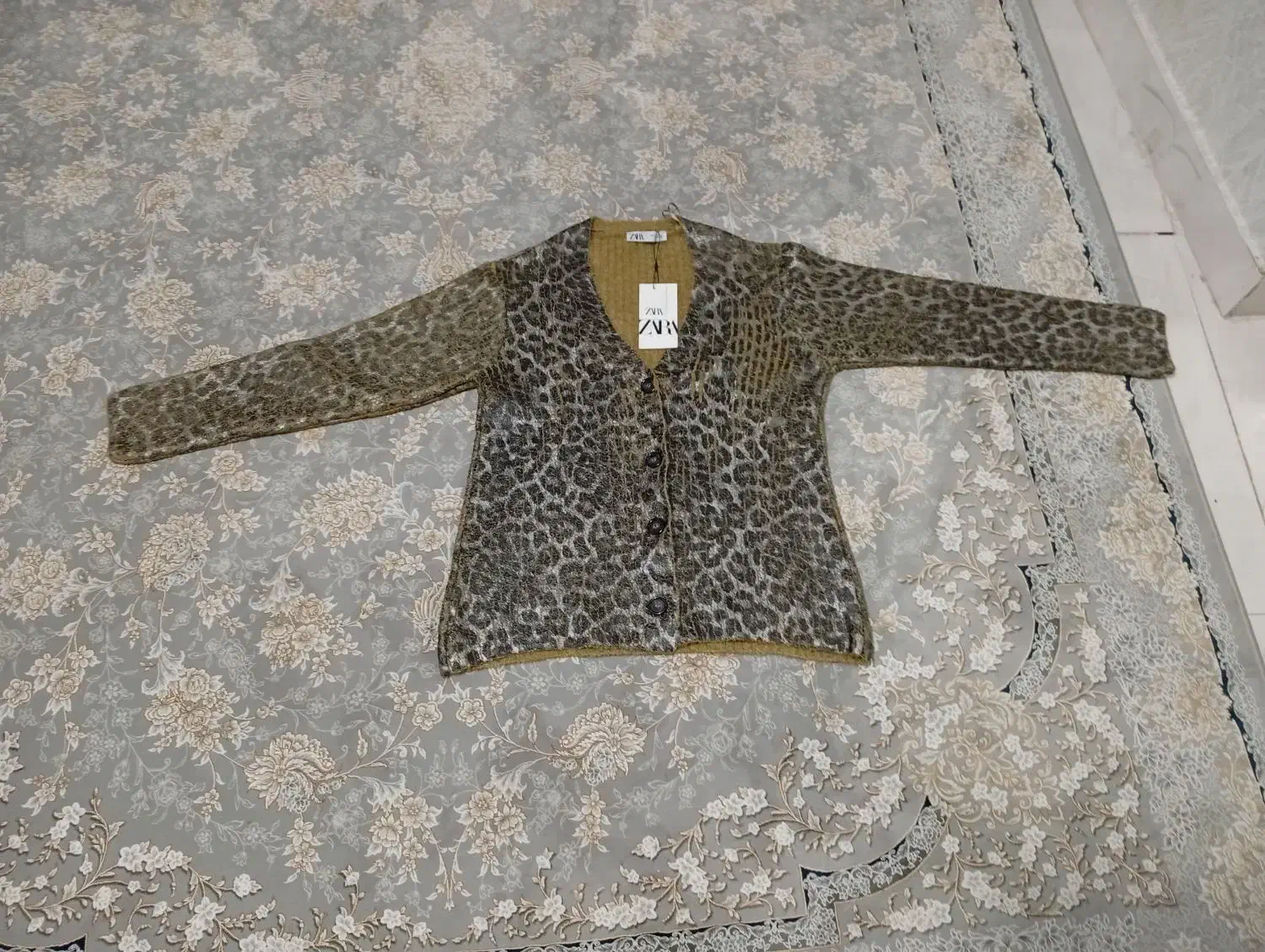 ژاکت زارا پوست حیوان پلنگی اصل|لباس|رشت, شالکو|دیوار