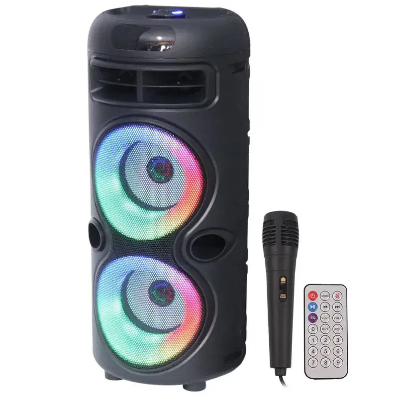 اسپیکر ارتفاع40سانت 8 اینچ بهمراه کنترل و میکروفن|پخشکننده همراه|رشت, کوی طالقانی|دیوار