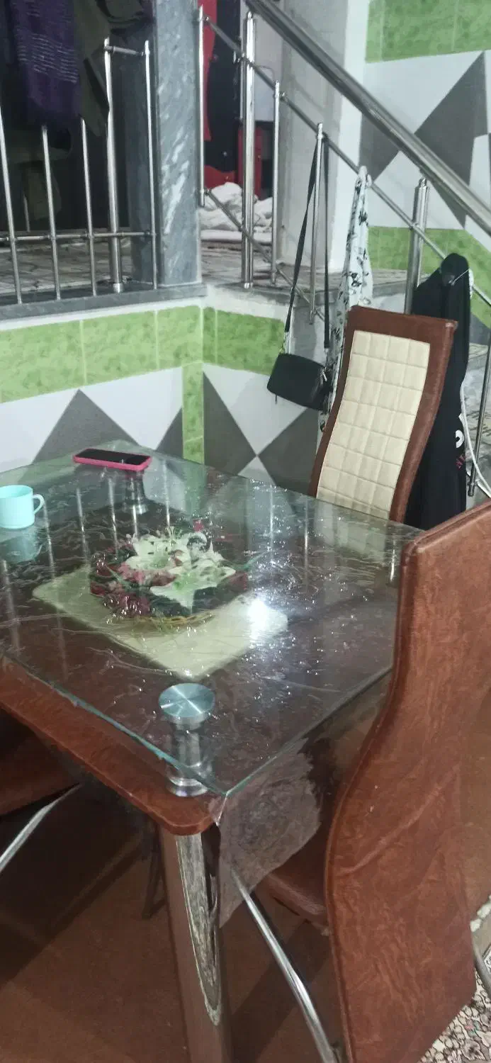 سینگ 50در120دوقلو استیل و میز نهارخوری 4نفره|میز و صندلی غذاخوری|اسدآباد, |دیوار