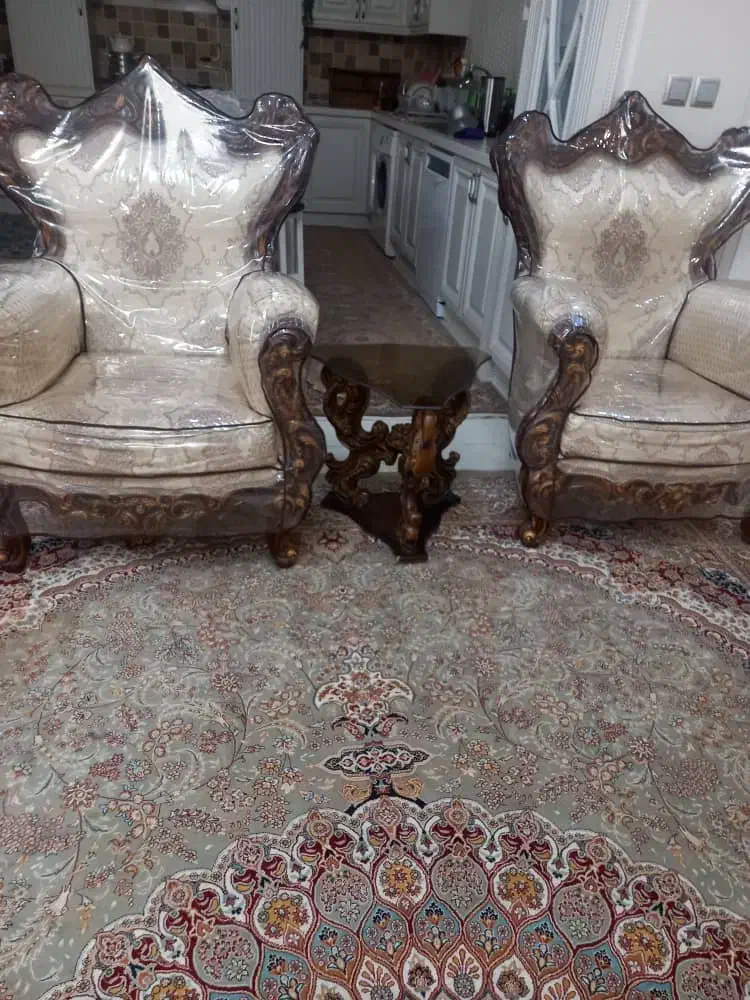 مبل استیل 9 نفره بسیار تمیز و نو|مبلمان خانگی و میز عسلی|بوئین زهرا, |دیوار