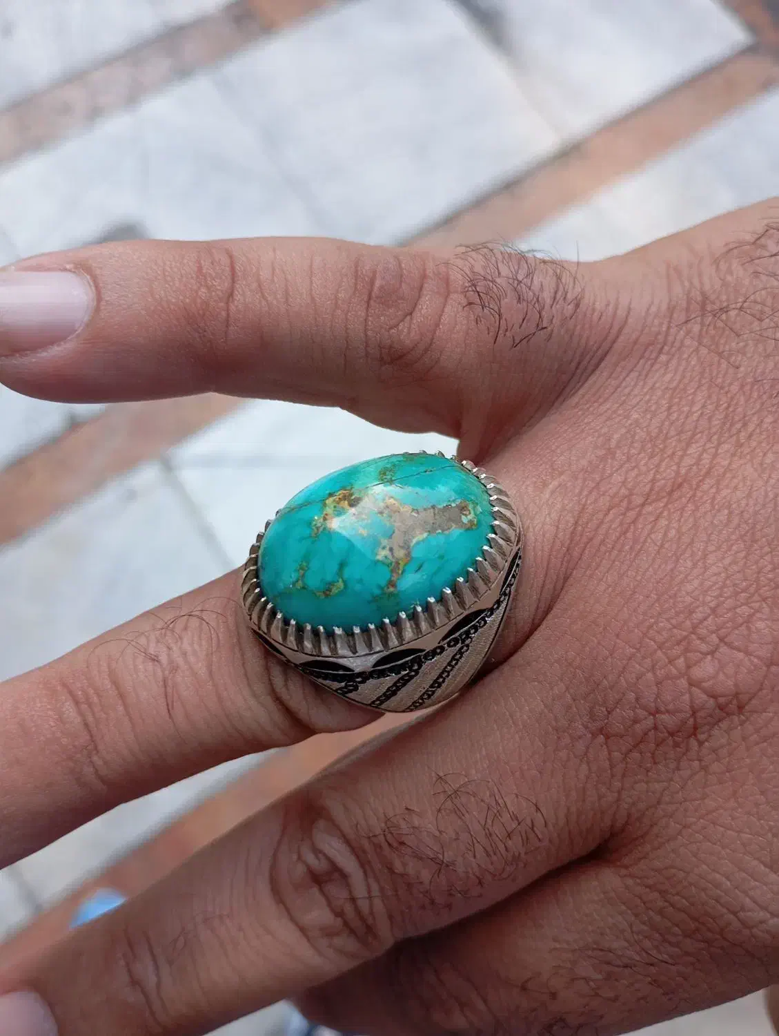 انگشتر نقره فیروزه جون دار|جواهرات|هشتگرد, فاز ۱ مهستان|دیوار