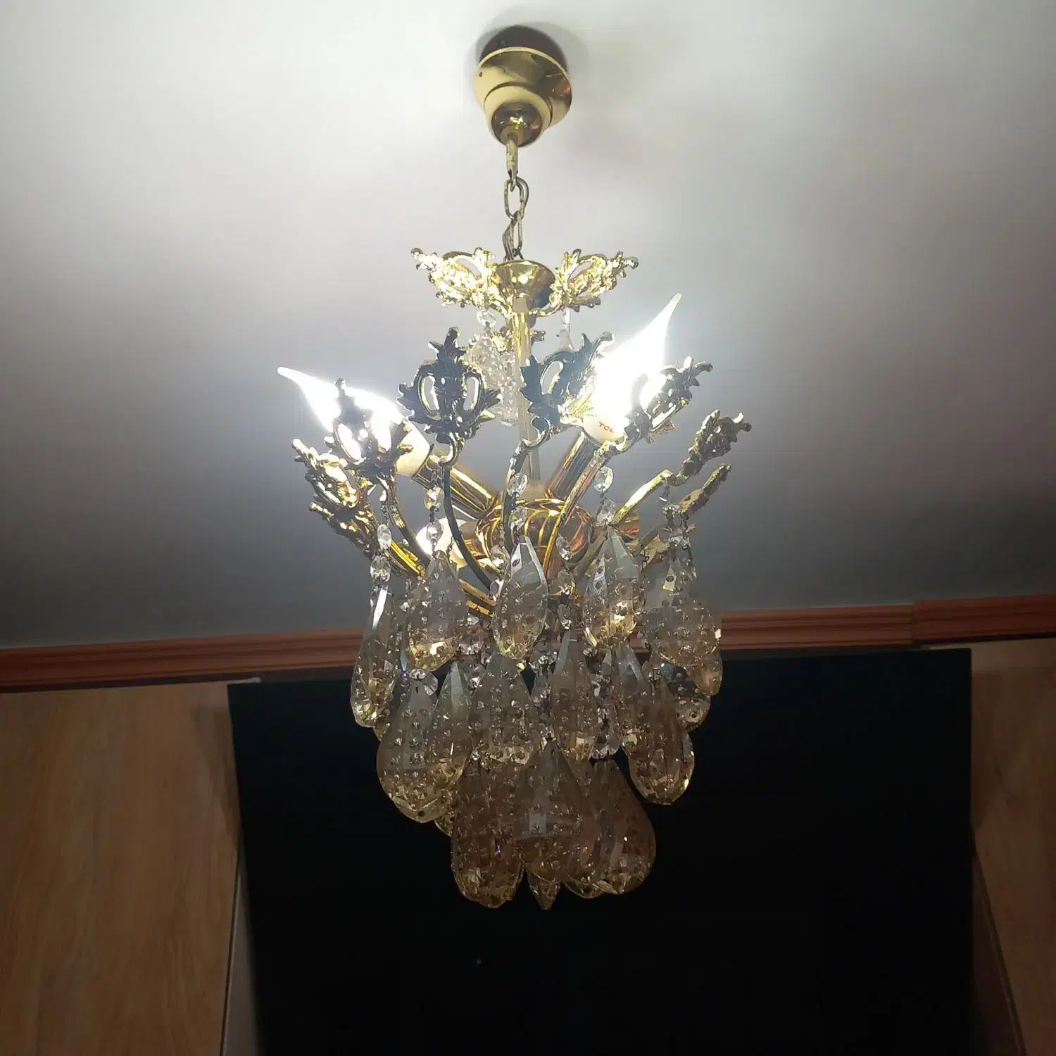 لوستر برنج اشپزخانه. سالم|لوستر و چراغ آویز|قزوین, |دیوار