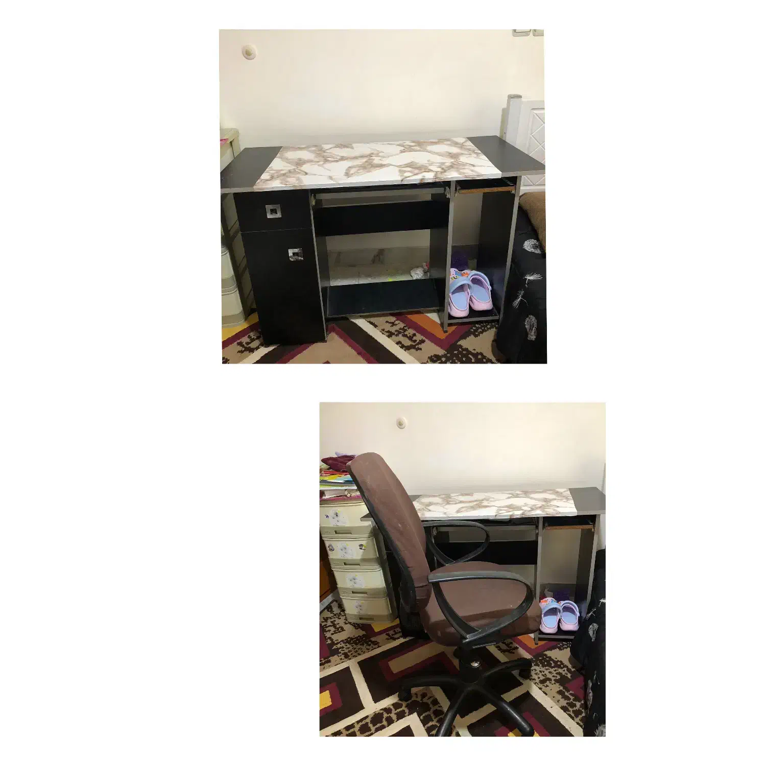 میز همراه با صندلی|میز تحریر و کامپیوتر|ساری, |دیوار