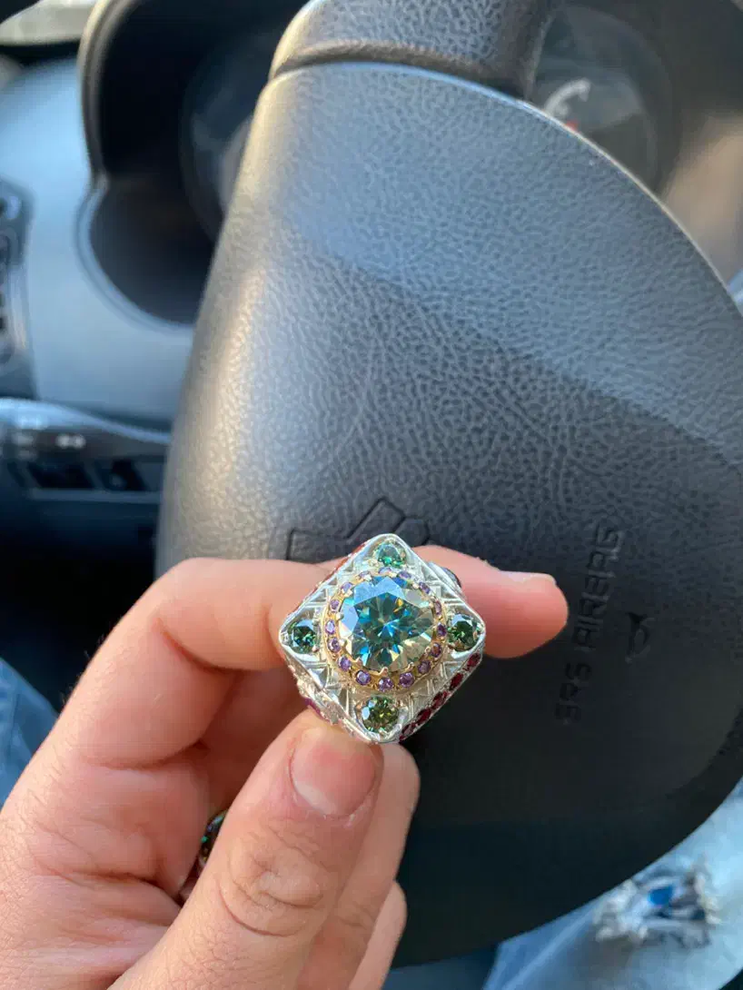 انگشتر دستبند گردبند تسبیح نقره موزانایت تایلند|جواهرات|تهران, شهرک طالقانی|دیوار