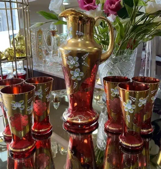 چینی چک اصل قرمز|ظروف سرو و پذیرایی|خمینی‌شهر, |دیوار