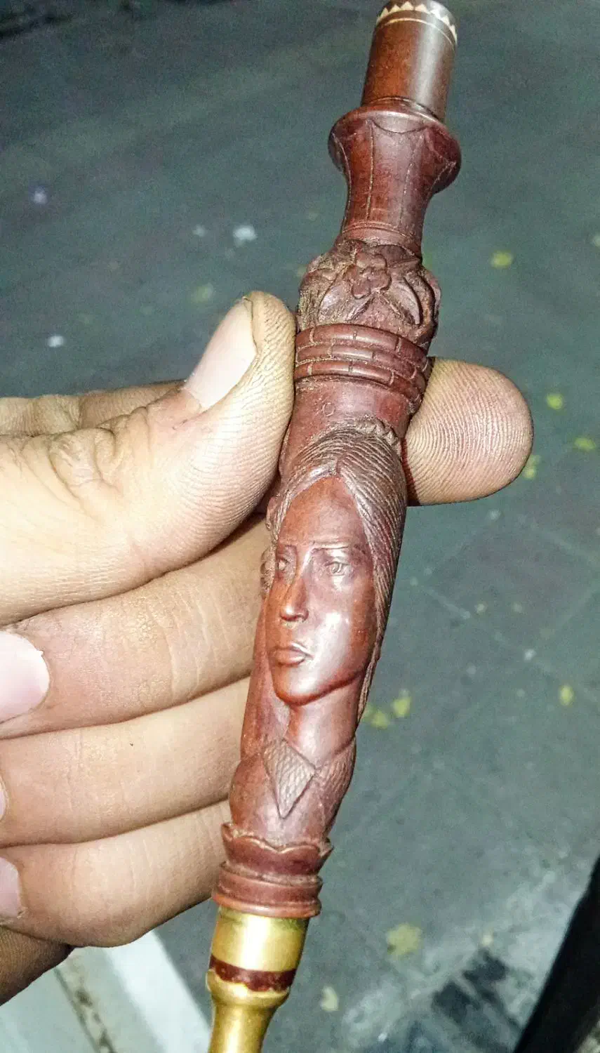 قلمکاری هنری وفاخررخ واقعی اثراستاداحمدزنجانی چاقو|کلکسیون اشیاء عتیقه|زنجان, |دیوار