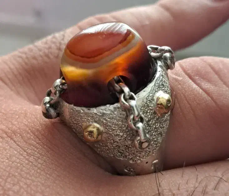 انگشتر نقره دست ساز باباقوری زنجیری|بدلیجات|تهران, نیروی هوایی (پیروزی)|دیوار