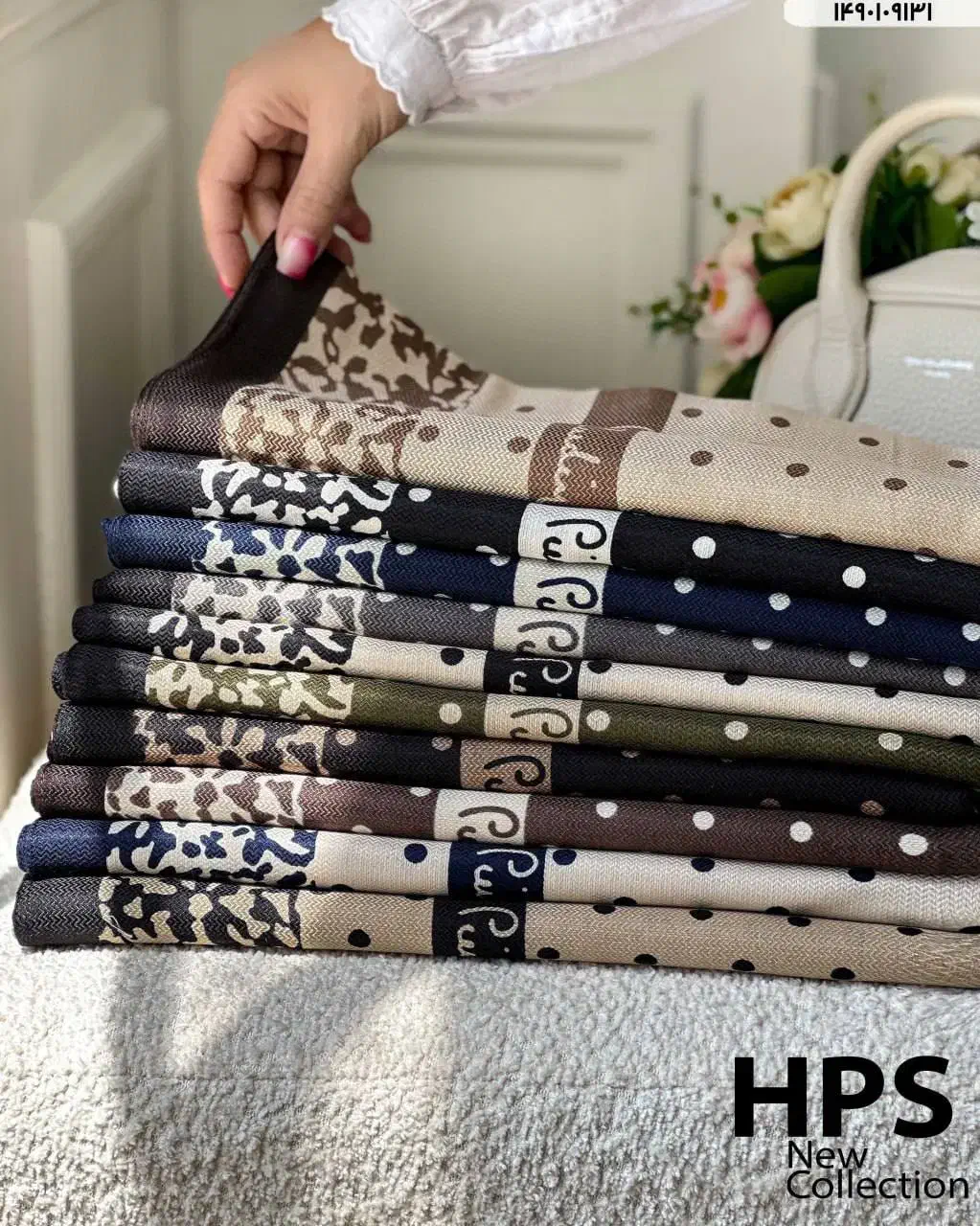 روسری نخی قواره ۱۰۰ با طرحبندی و رنگبندی متنوع|لباس|زنجان, |دیوار