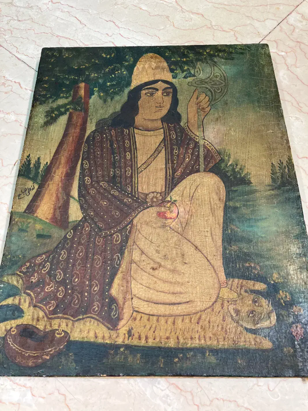 سینی بزرگ روسی و یچند تابلو نقاشی کلکسیونی عتیقه|کلکسیون اشیاء عتیقه|تهران, مولوی|دیوار