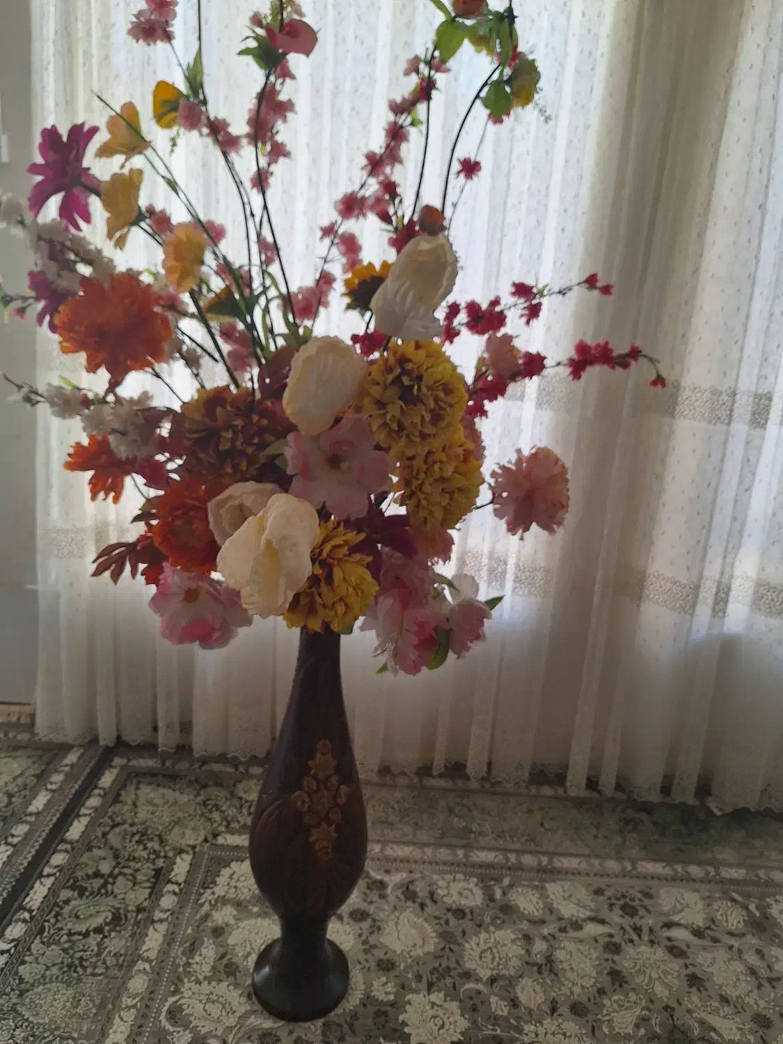 تابلو فرش و گل و گلدان|تابلو فرش|نورآباد, |دیوار