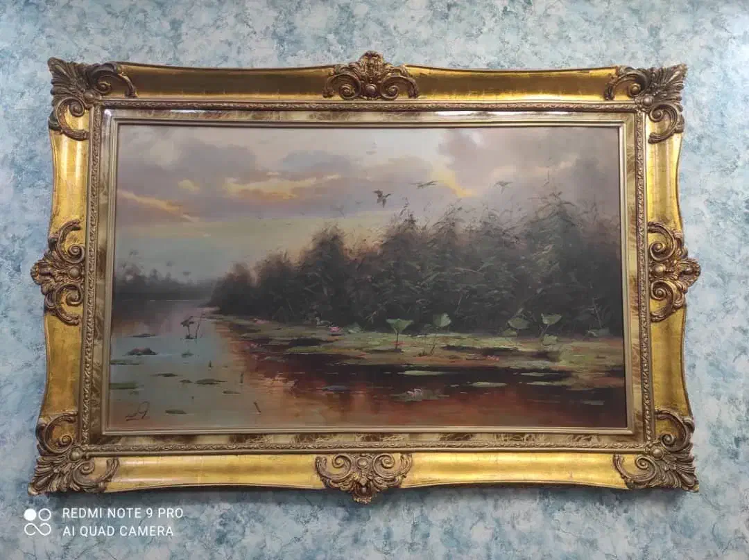 تابلو نقاشی تالاب انزلی سایز ۱۲۰ در ۸۰|تابلو، نقاشی، عکس|تهران, طرشت|دیوار