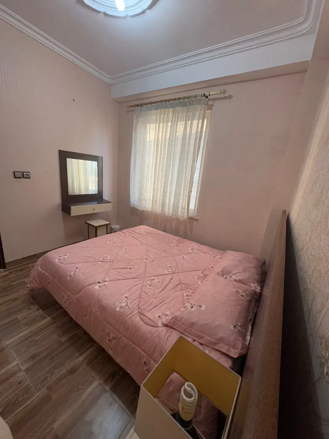 سرویس خواب دو نفره ام دی اف با تشک|تخت و سرویس خواب|ماسال, |دیوار